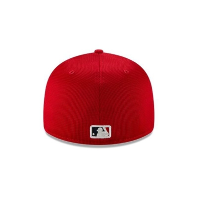 Red Los Angeles Angels Hat - New Era MLB Clubhouse Collection Low Profile 59FIFTY Fitted Caps USA2169748